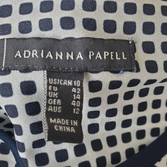 Adrianna Papell Patterned Sleeveless Color Block Shift Dress Size 10 - Picture 3 of 8